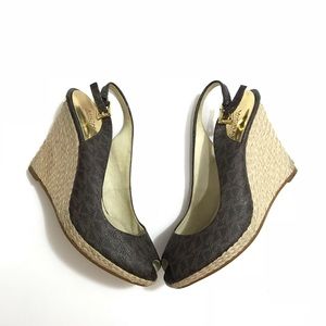 Michael Kors Logo Jute Wedges